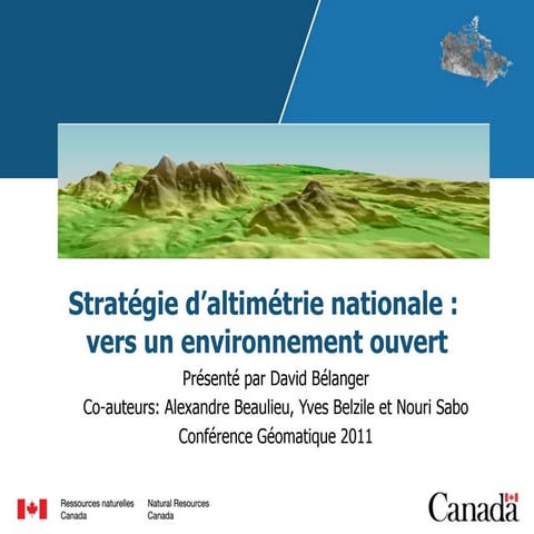Stratégie d'altimétrie nationale : vers un environnement ouvert