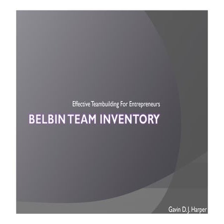 Belbin Team Roles / Inventory