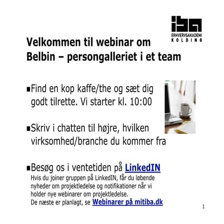 Belbin - teamets persongalleri (IBA webinar 19.11.14)