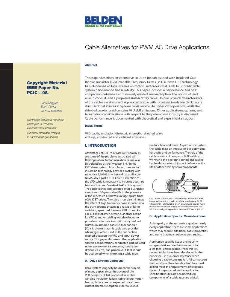 Vfd Cable Ampacity Chart