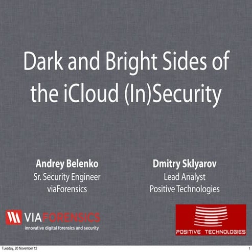 Belenko, sklyarov   dark and bright sides of i cloud (in)security