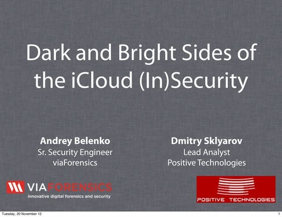 Belenko, sklyarov   dark and bright sides of i cloud (in)security