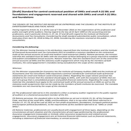 Esimerkki LCE-tyyppisestä tarkastusstandardista. Belgia 2018