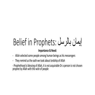 Belief in prophets