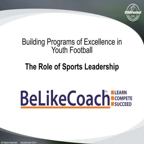 Be Like A Coach - Mark Siwik and Jim Tressel