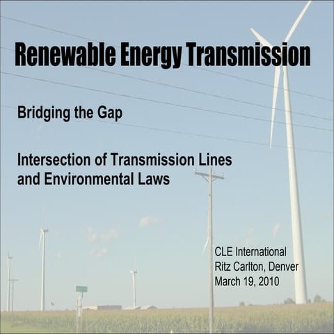 Streamlined Permitting for Renewable Energy Transmission