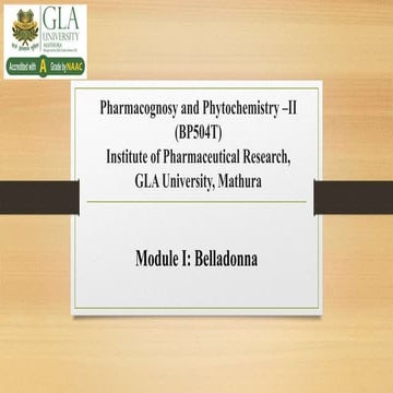 Belladonna: biological source, morphology, microscopy