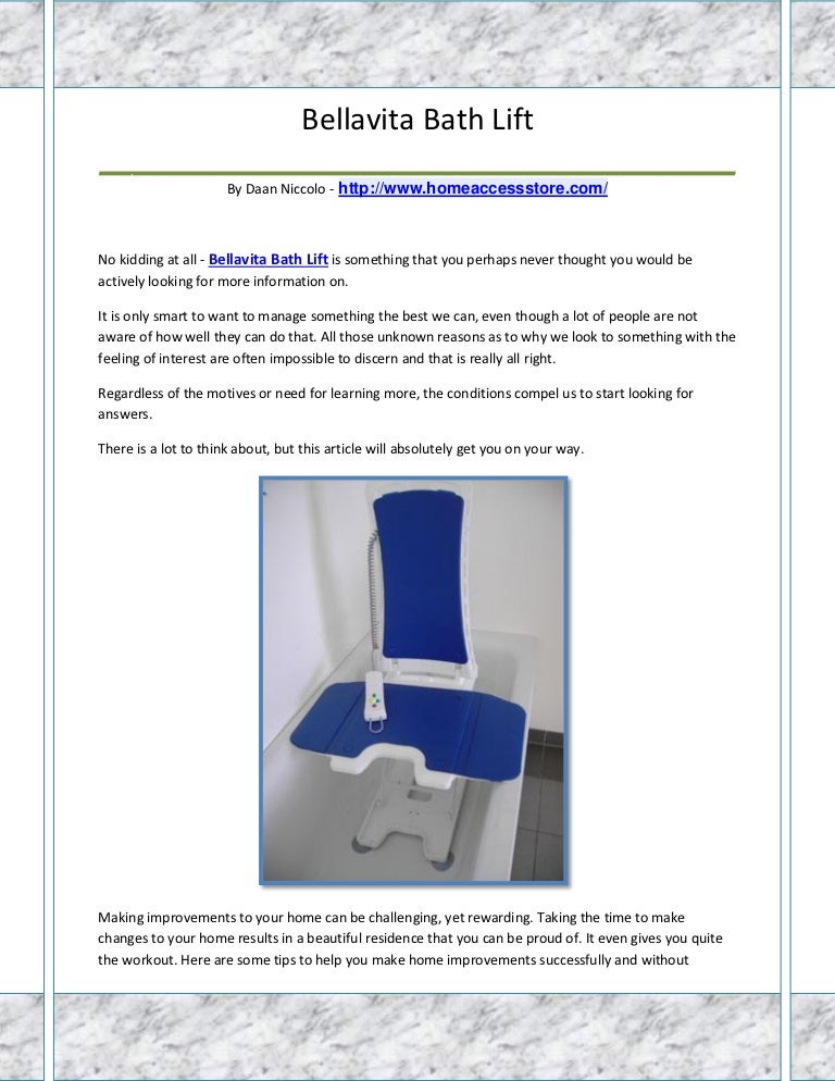 Bellavita bath lift