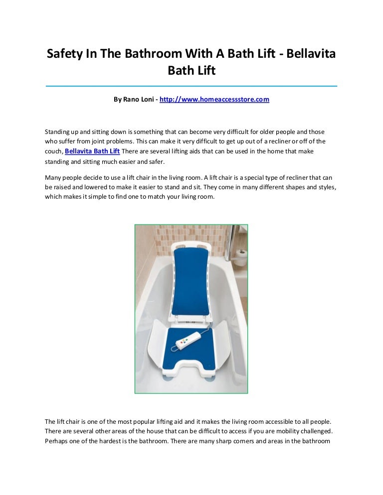 Bellavita bath lift