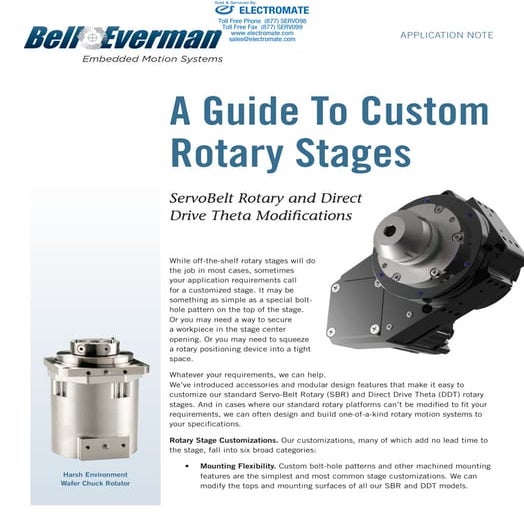 BellEverman Custom Rotary Stage Application Note PDF