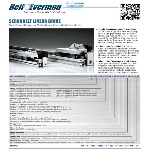 Bell-Everman Servobelt Linear Drive