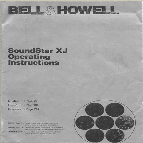 Bell & howell sound star xj_super 8 movie projector_user manual_english frenc...