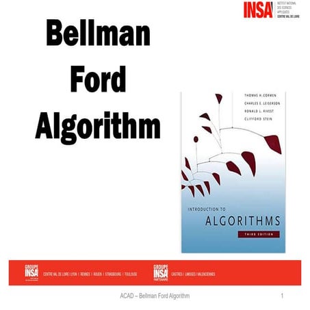 Bellman Ford Algorithm INSA CVL 2025 - 2026 | PDF