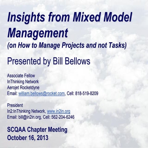 Mixed Model Management:Manage Projects and Not Tasks