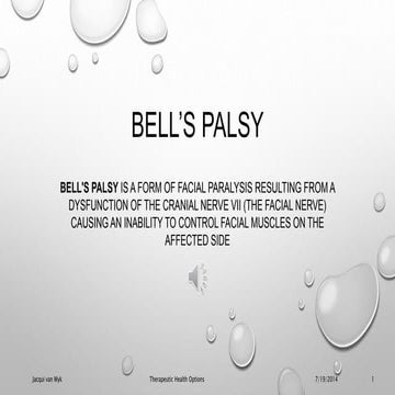 Bell's palsy j van wyk