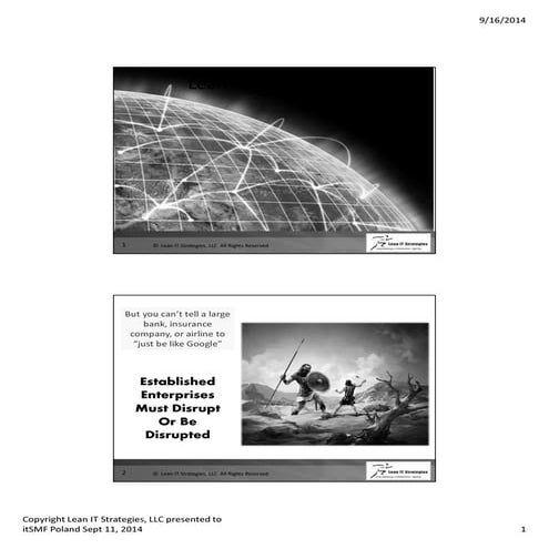 Steve Bell  - Lean IT @ 7. Kongres itSMF Polska 2014