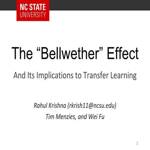 The “Bellwether” Effect and Its Implications to Transfer Learning