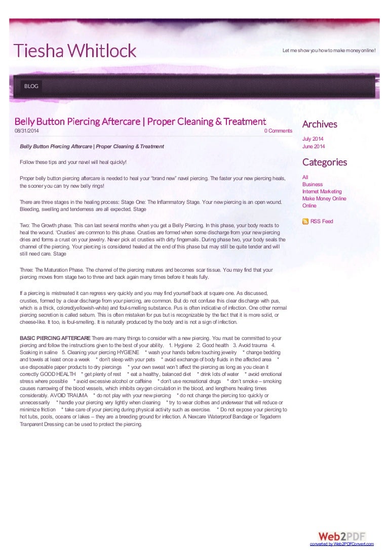 Belly Button Piercing Aftercare Proper Cleaning & Treatment