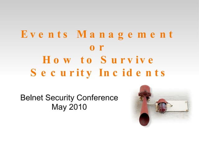 Belnet events management