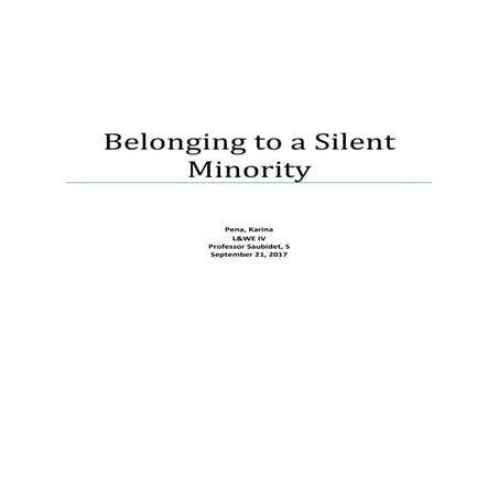 Belonging to a silent minority