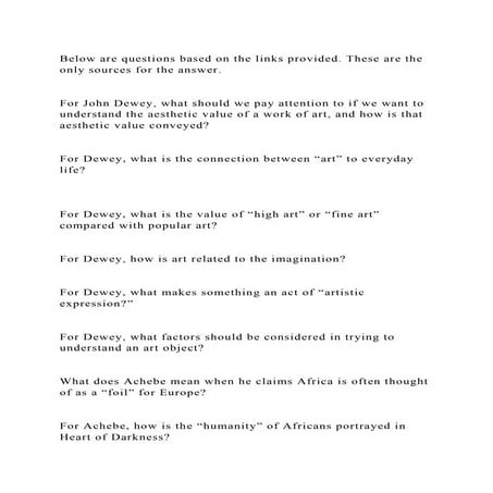 Below are questions based on the links provided. These are the only .docx