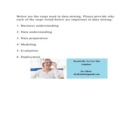 Below are the steps used in data mining. Please provide why each of .docx