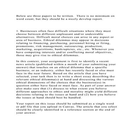 Below are three papers to be written.  There is no minimum on word c.docx