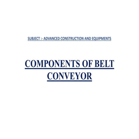Components of Belt conveyor