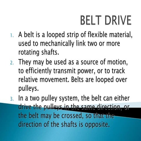 DESIGN OF TRANSMISSION SYSTEMS-Belt drive