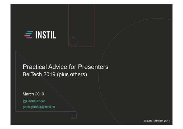 BelTech 2019 Presenters Workshop