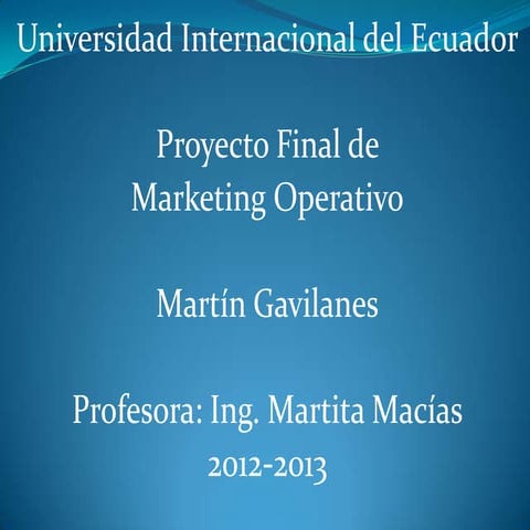 Bemboss! PROYECTO FINAL DE MARKETING OPERATIVO