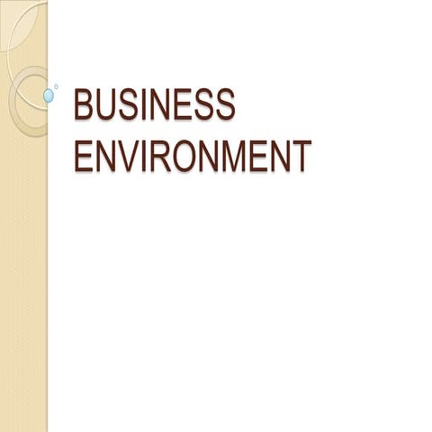 Introduction to business environment | PPTX