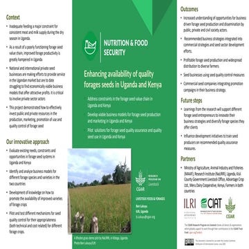 Enhancing availability of quality forages seeds in Uganda and Kenya
