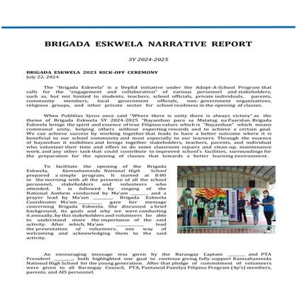 Brigada eskwela 2024 sample template NARRATIVE REPORT.docx