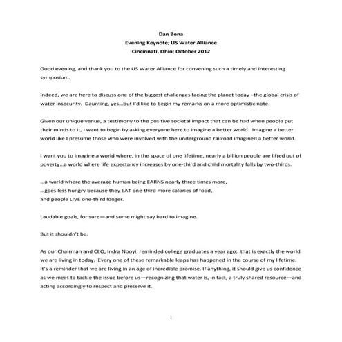 2012 Dan Bena Keynote Speach