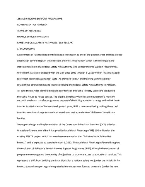 Benazir income support programme