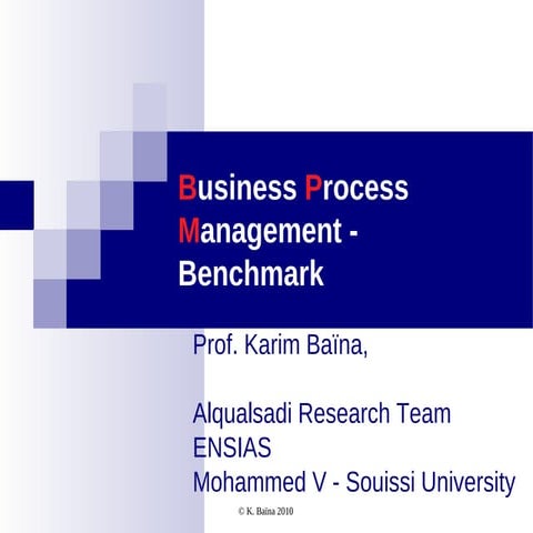 Karim Baïna Benchmark bpm 2010