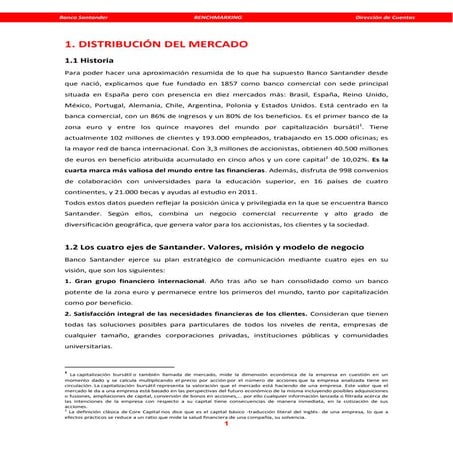 Benchmark banco santander