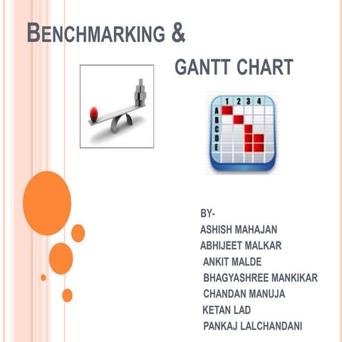 Benchmarking and Gantt chart