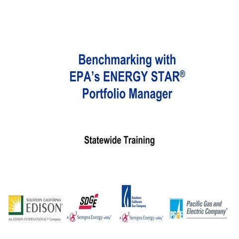 ENERGY STAR’s Portfolio Manager Tool and Benchmarking in CA (AB 1103)