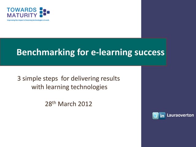 Benchmarking for eLearning Success - CeLC March 2012
