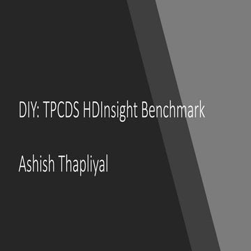 DIY: TPCDS HDInsight Benchmark
