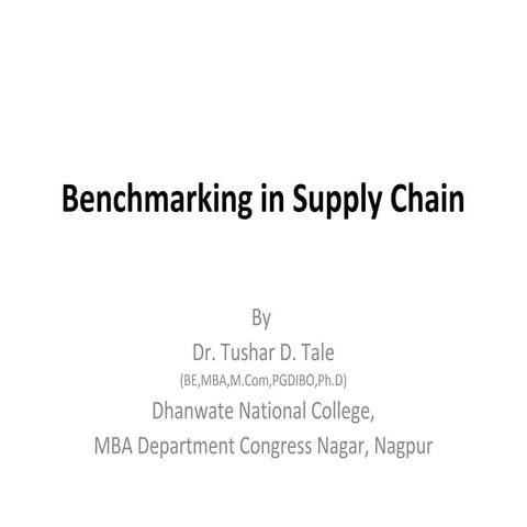 Benchmarking  in supply chain