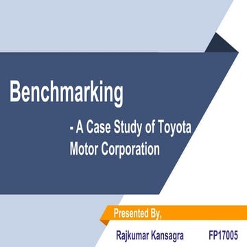 Benchmarking in Toyota