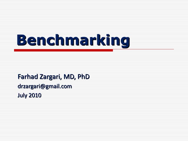  Benchmarking