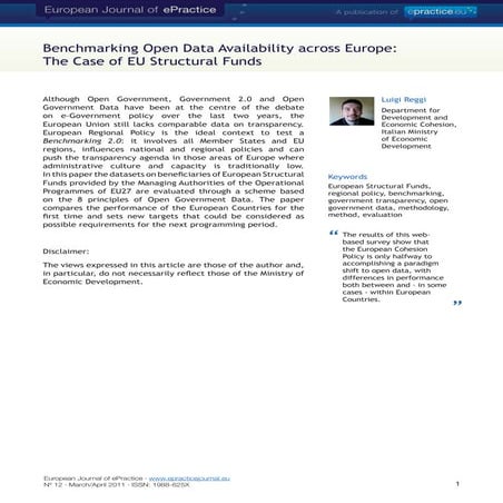 Benchmarking open data availability across europe   the case of eu structural...