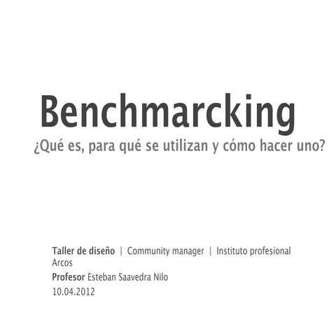 Benchmarking qué es para qué sirve y cómo hacer uno