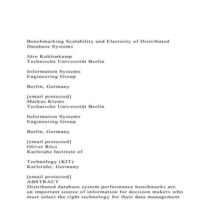 Benchmarking Scalability and Elasticity of DistributedDataba.docx