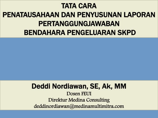 Pembukuan bendahara dan penyusunan lpj