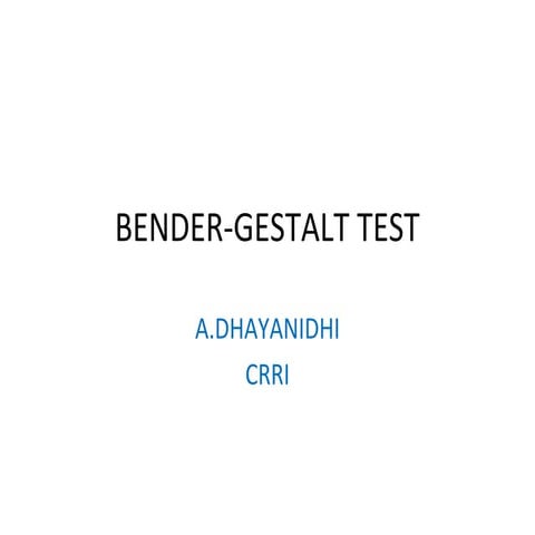 Bender gestalt test
